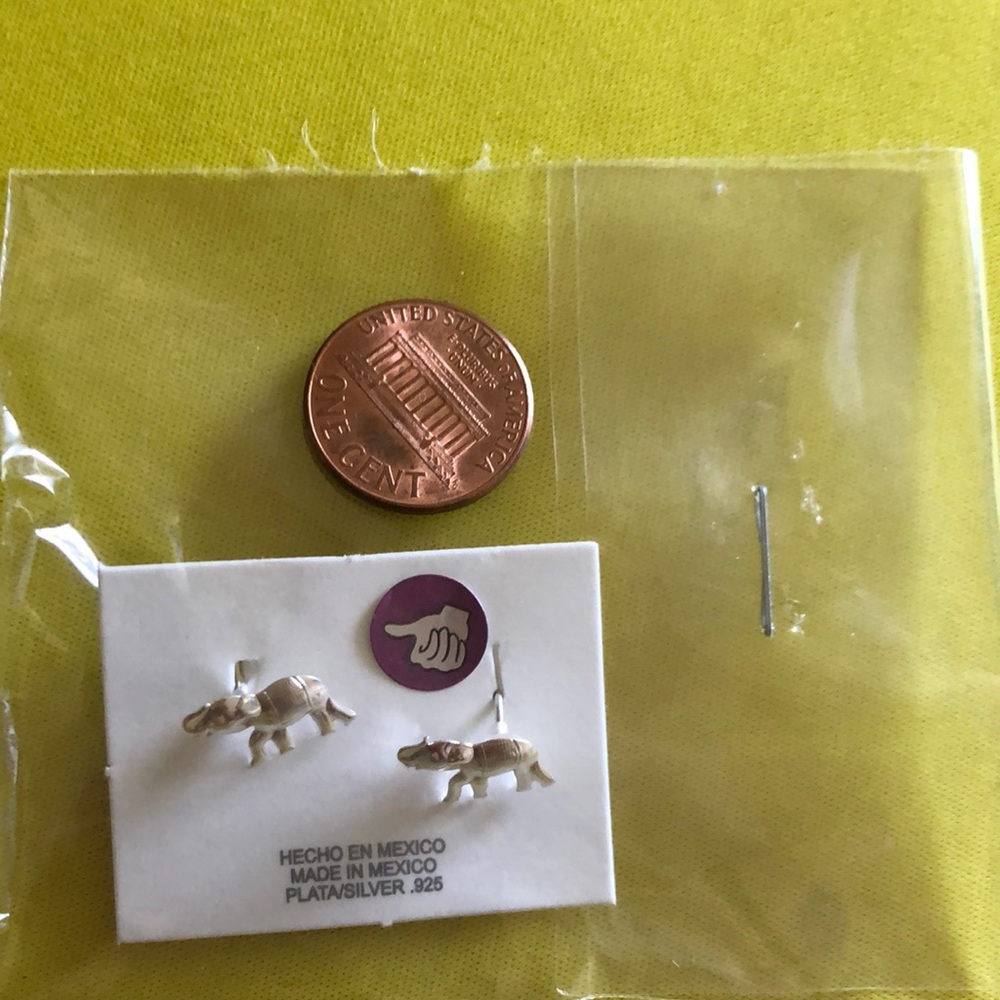 Elephant earrings silver .925 new